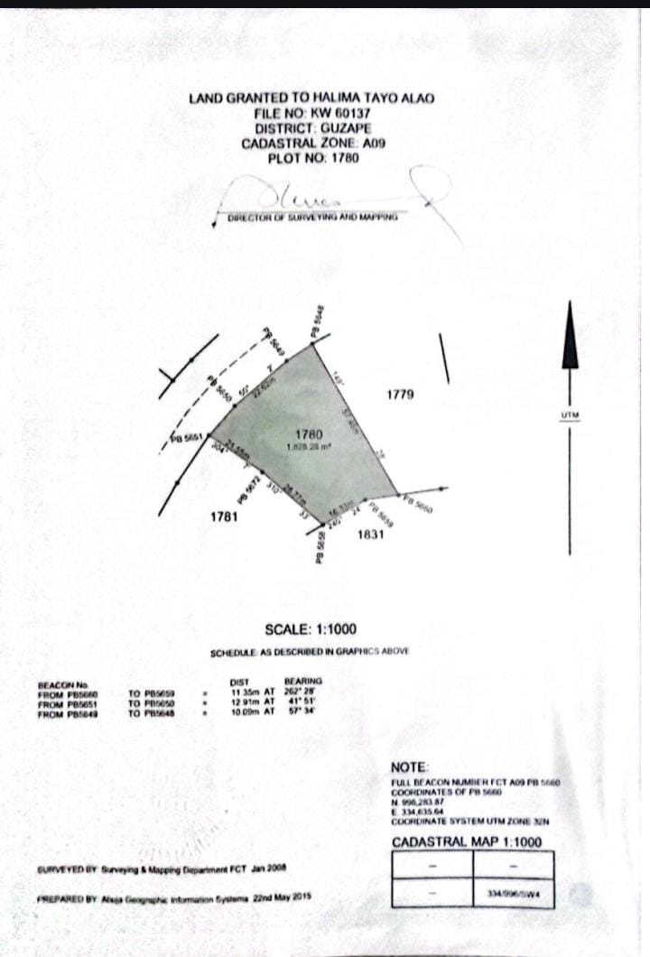 1,780 Sqm of Land in Guzape Abuja